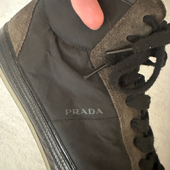 Prada Hightops US men's size 9 Gently worn Leather / nylon / suede / rubber - Picture 12 of 14